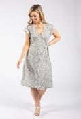 Shell Print Wrap Dress - Khaki / 16 image
