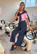 Sophie Soft Touch Wide Leg Joggers - Blue/Grey / XL image