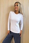 Coco Ribbed Long Sleeve Top - White / M image