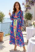 Floral Print Midi Dress - Royal Blue / 10 image