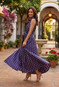 Satin Polka Dot Shirt Dresses - Navy Mix / 12 image