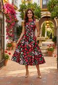 Floral midi dress - Black / 10 image