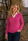 Cable Knit Pullover - Magenta / 12 image