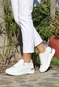 Laser Cut White Trainer - White / 40 image