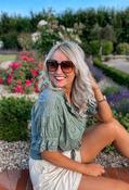 Embroidered Tie Hem Blouse in Khaki image