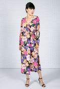Floral Pop Wrap Dress-1 - Multicolour / S image
