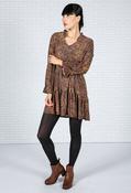 Paisley V-Neck Dress in Wine - Purple / 10 image