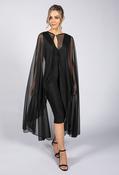 Black Chiffon Cape - Black / XL