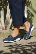 Wedge Laser Cut Loafer - Navy / 36