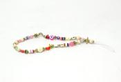 Multicoloured bead phone charm - White / Free Size
