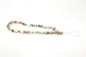 Multicoloured bead phone charm - Beige / Free Size
