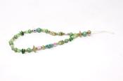 Multicoloured bead phone charm - Green / Free Size
