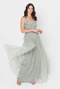 Sleeveless Stripe Embellished Maxi Dress in Green Lily - Green Lily / 18 image