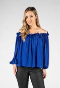 Flowy Ruffled Top - Blue / M image