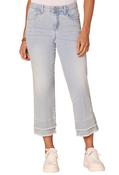 "Ab"solution Mid-Rise Double Layer Fray Hem Flare Jeans - Denim / 10 image