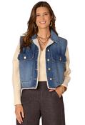 Sherpa Lined Vest with Oversized Pockets - Blue / L image