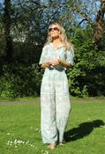 Abstract Print Wide Leg Trousers - Light Khaki / F/S image