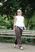 Satin Effect Balloon Trousers - Chocolate / F/S image