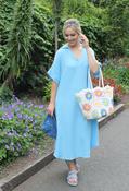 Linen Look Summer Dress - Blue / F/S image