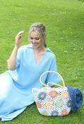 Crochet Knit Daisy Tote Bag - Off White / F/S image