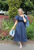 Puff Sleeve Summer Dress - Navy / F/S image