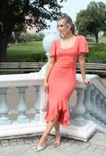 Darcie Angel Sleeve Frill Midi Dress - Orange / 8 image