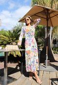 Leaf Print Wrap Midi Dress - Multi / 18 image