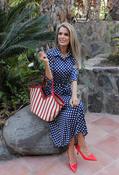 Striped Beach Tote Bag - Red / F/S