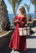 Ditsy Print Boho Midi Dress - Red / 8 image