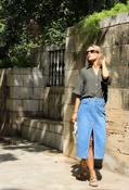 Light Denim Midi Skirt - Light Blue / 12 image