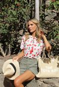 Cerese Cherry Print Top - Red Mix / 12 image