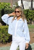 Floral Diamante Detail Striped Shirt image