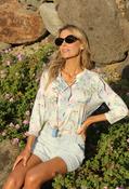 Sara Leaf Print Blouse - Blue / 16 image