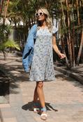 Plisse Pleated Floral Print Dress - Khaki Mix / 12 image