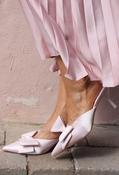Satin Bow Heel - Light Pink / 36 image