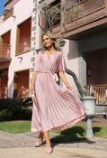 Plisse Pleated Wrap Midi Dress - Pink / 10 image
