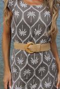 Wooden Look Buckle Belt - Beige / F/S image