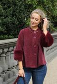 Faux Fur Trim Jacket - Burgundy / F/S image