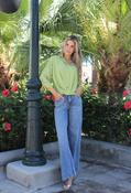 "Ab"solution Skyrise Drawstring Waistband Wide Leg Jeans - Light Blue / 6 image