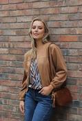 Harley Faux Suede Bomber Jacket - Camel / 16 image