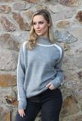Ami Contrast Knit Jumper - Grey Mix / 14 image