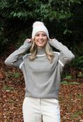 Ribbed Knit Pom Pom Beanie - Cream / F/S image