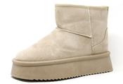 Faux Fur Lined Platform Ankle Boot - Beige / 37 image