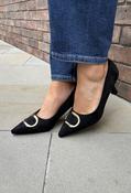 Suede Look Court Heel - Black / 37 image
