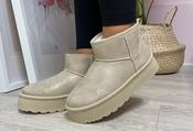 Shimmer Slip On Ankle Boot - Beige / 40 image