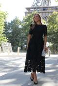 Floral Lace Midi Dress - Black / 8 image