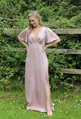 Angel Sleeve Satin Maxi Dress - Blush / 8 image