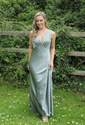 V-Neck Satin Maxi Dress - Sage / 10 image