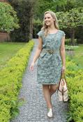 Floral Print Linen Dress - Khaki / XL image