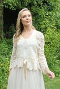 Tie Front Crochet Cardigan - Beige / F/S image